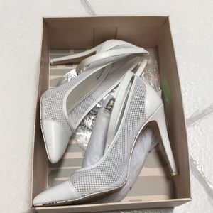 BCBG white mesh heels size 8.5